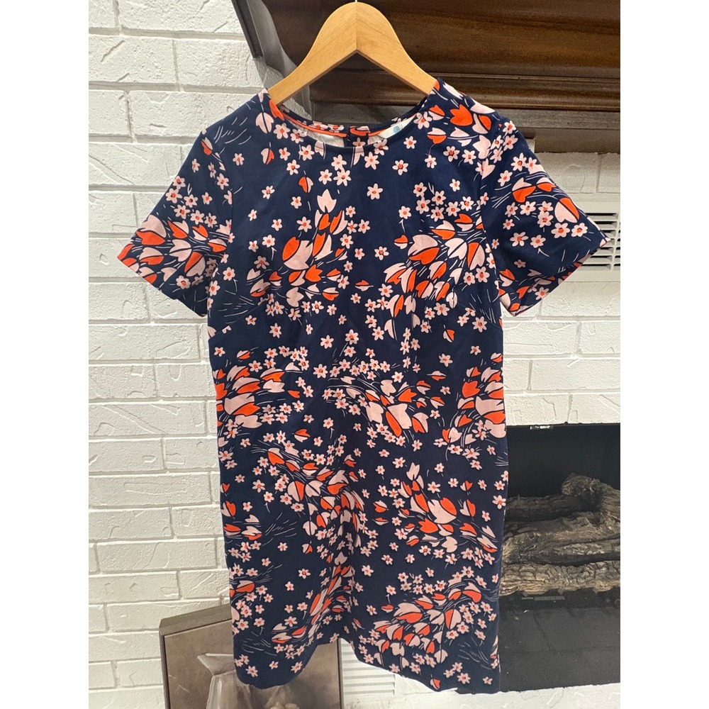 Boden Easy Shift Dress Navy Retro Mod Floral Short Sleeve US 8R - Picture 2 of 4